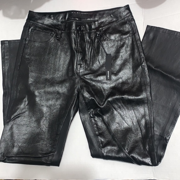 NWT! Black Franky Mid Rise Lamb Leather - Picture 2 of 7